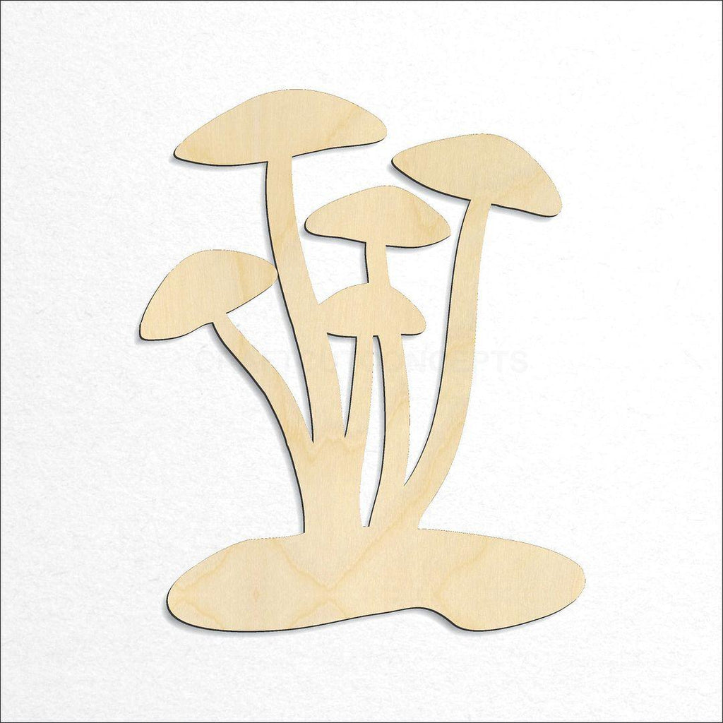 Wooden Botanical Mushroom craft shape available in sizes of 3 inch and up