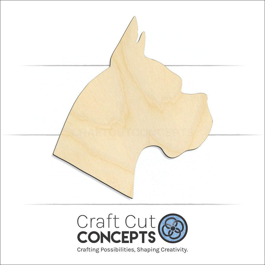 Craft Cut Concepts Logo under a wood Dog - Boxer Head craft shape and blank