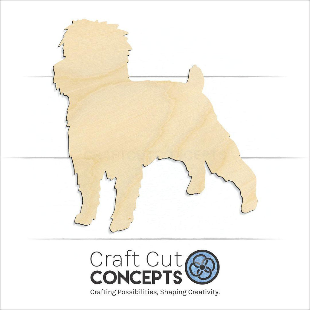 Craft Cut Concepts Logo under a wood Dog - Affenpinscher-2 craft shape and blank