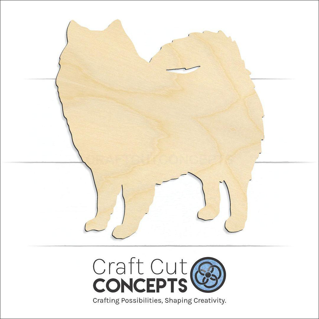 Craft Cut Concepts Logo under a wood Dog - American Eskimo craft shape and blank