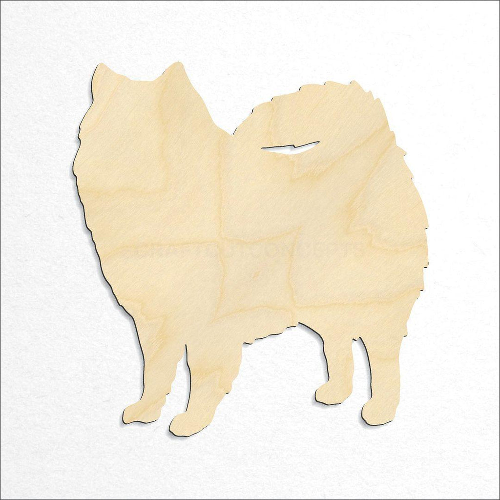 Wooden Dog - American Eskimo craft shape available in sizes of 2 inch and up