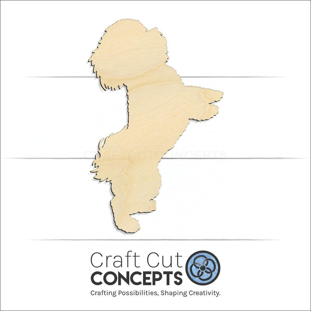 Craft Cut Concepts Logo under a wood Dog - Bichon Frise craft shape and blank