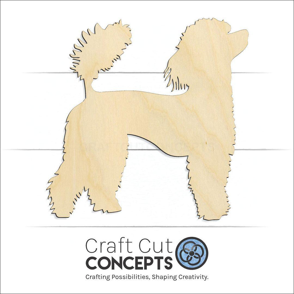 Craft Cut Concepts Logo under a wood Poodle craft shape and blank