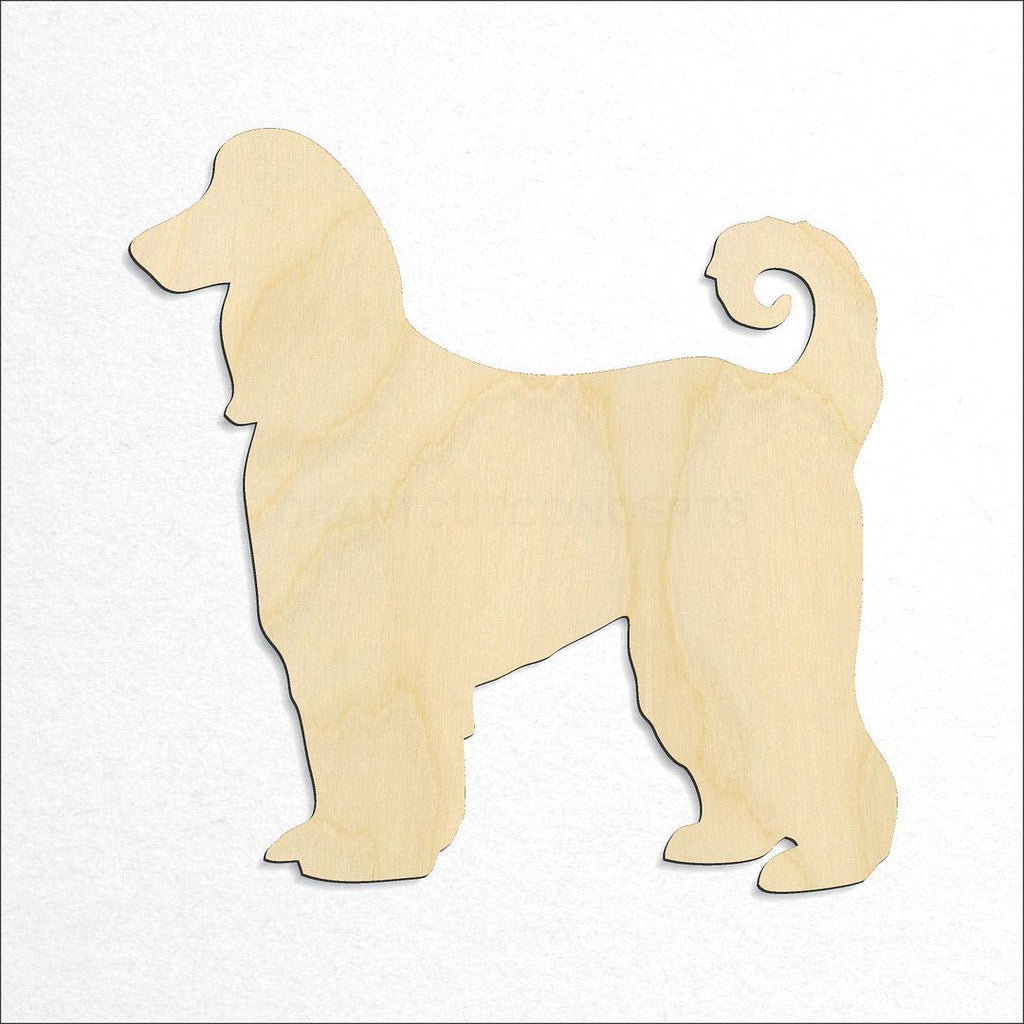 Wooden Afghan Hound craft shape available in sizes of 3 inch and up