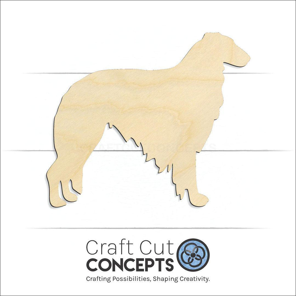 Craft Cut Concepts Logo under a wood Borzoi craft shape and blank