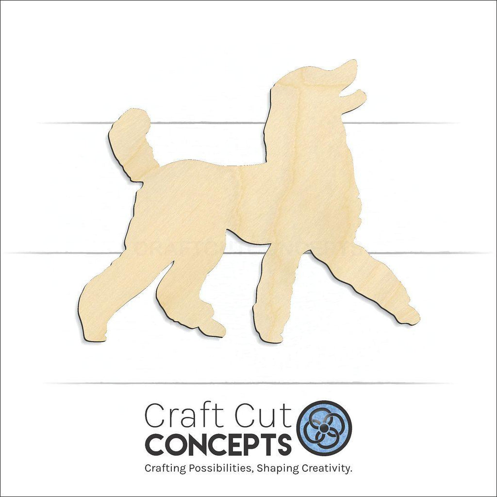 Craft Cut Concepts Logo under a wood Poodle craft shape and blank