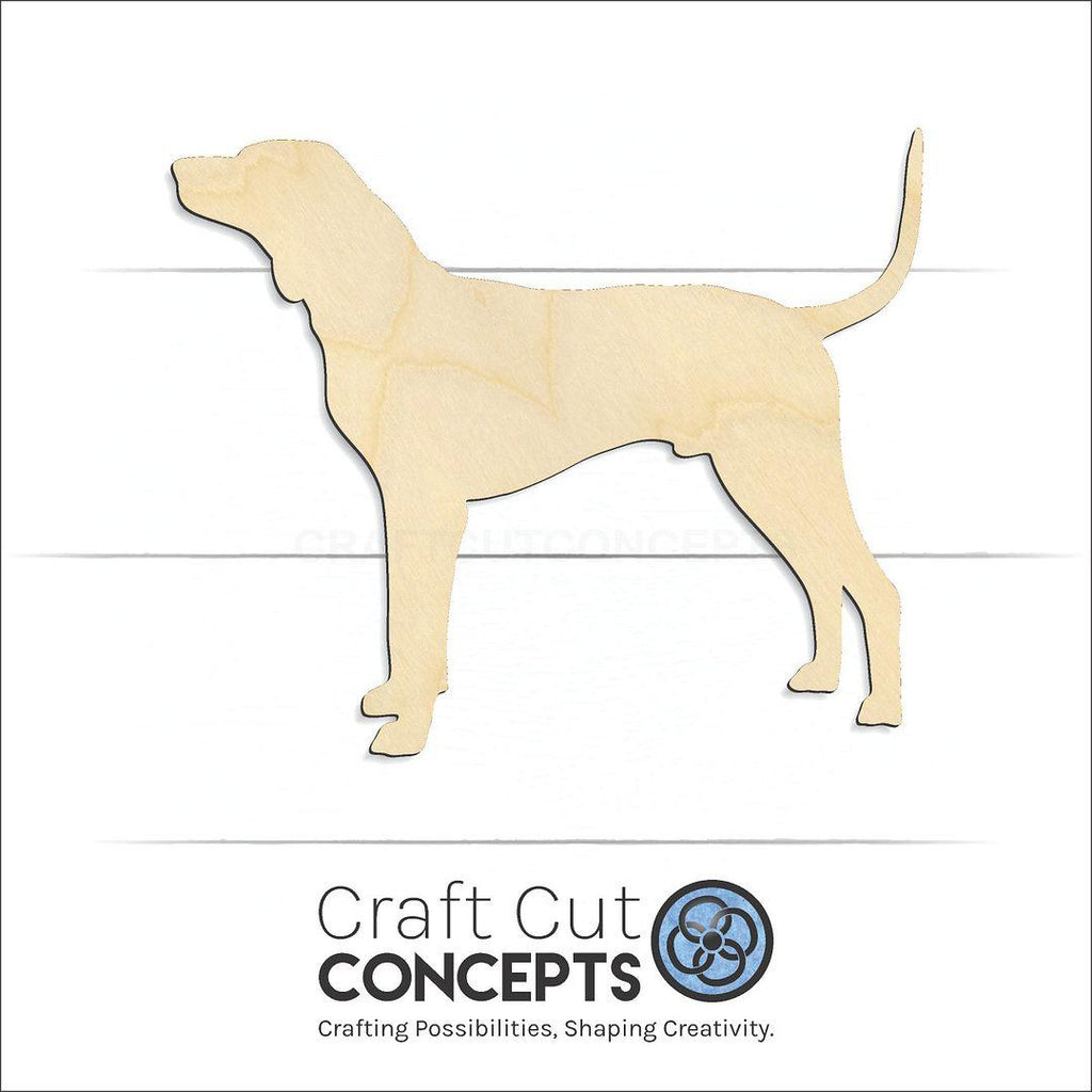 Craft Cut Concepts Logo under a wood Redbone Hound craft shape and blank