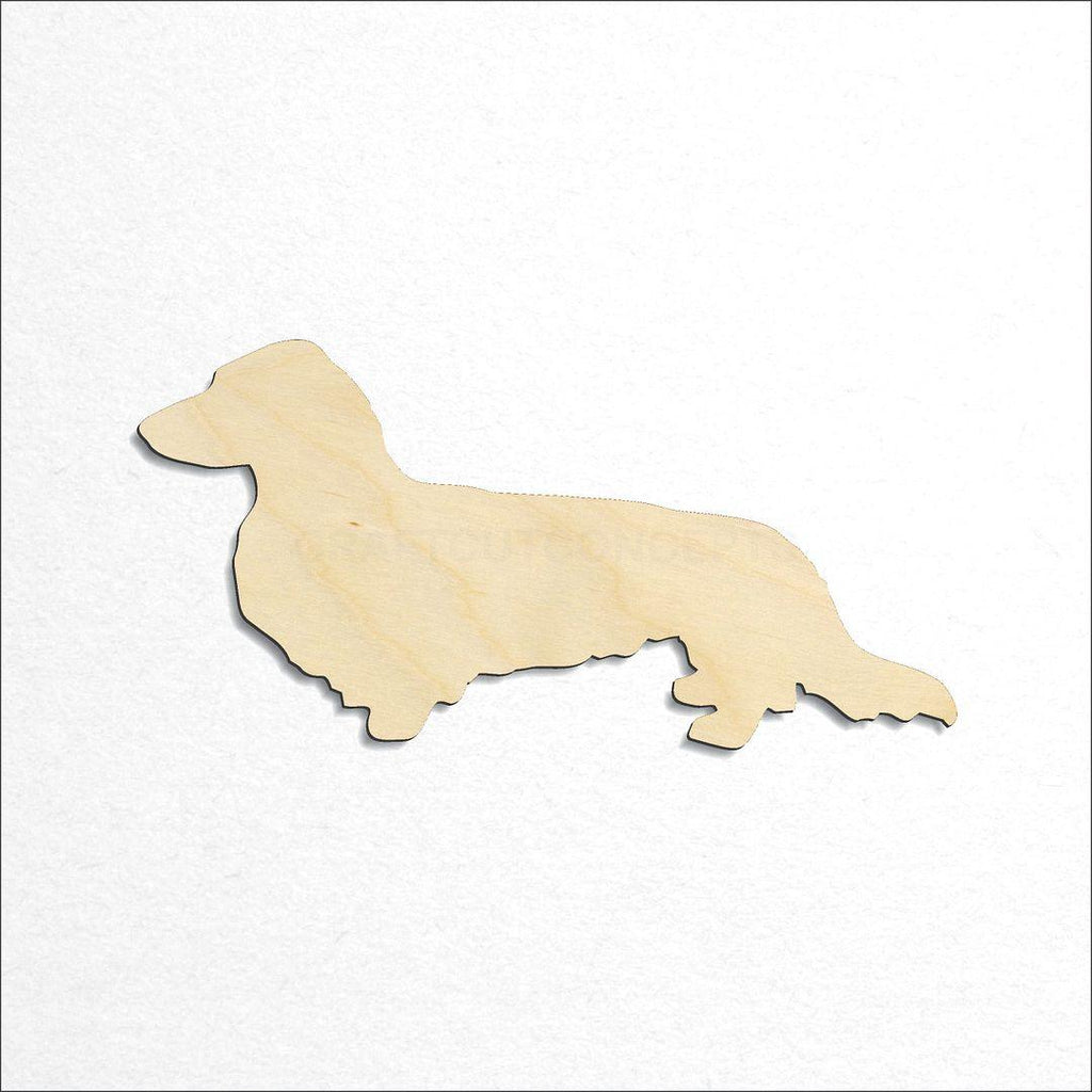Wooden Long Hair Dachshund craft shape available in sizes of 2 inch and up