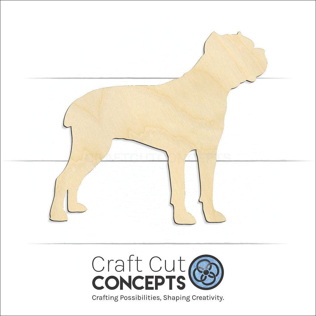 Craft Cut Concepts Logo under a wood Italian Mastiff craft shape and blank