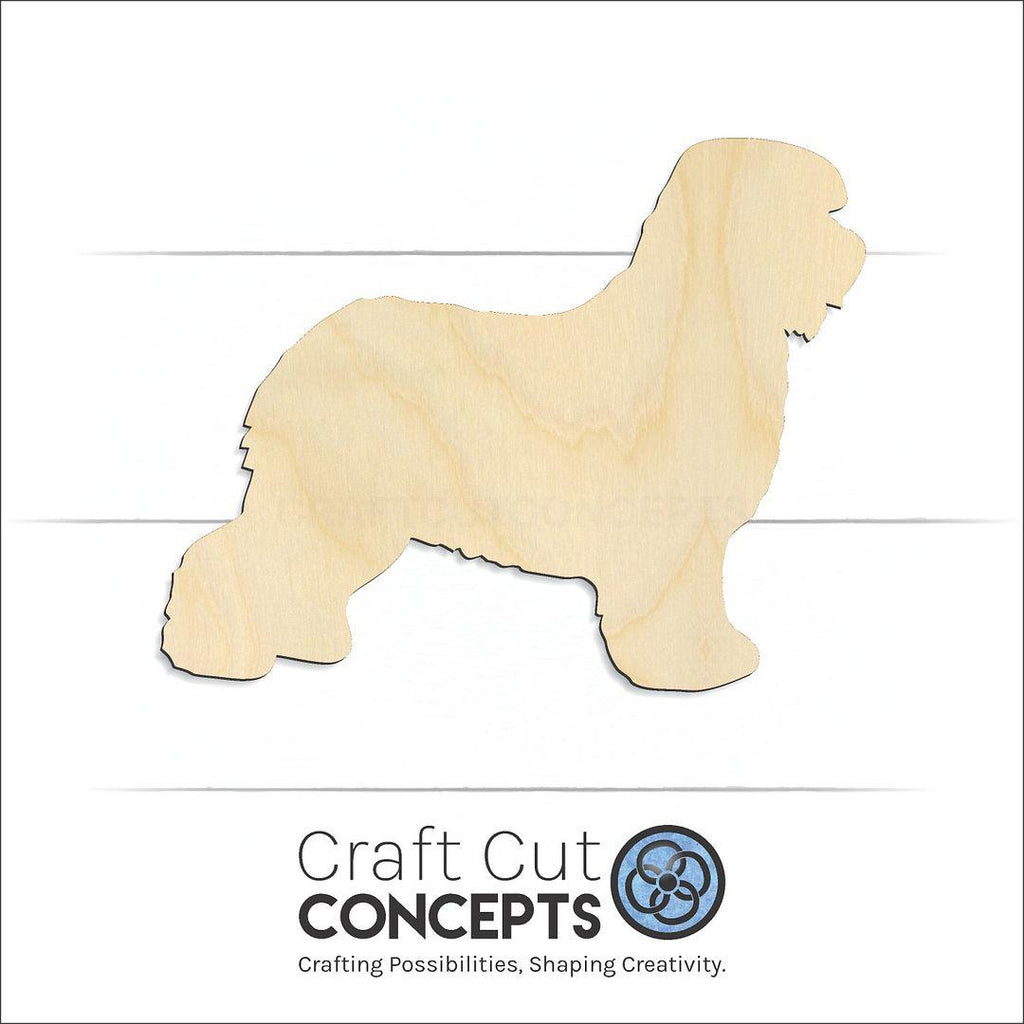 Craft Cut Concepts Logo under a wood Old English Sheepdog craft shape and blank