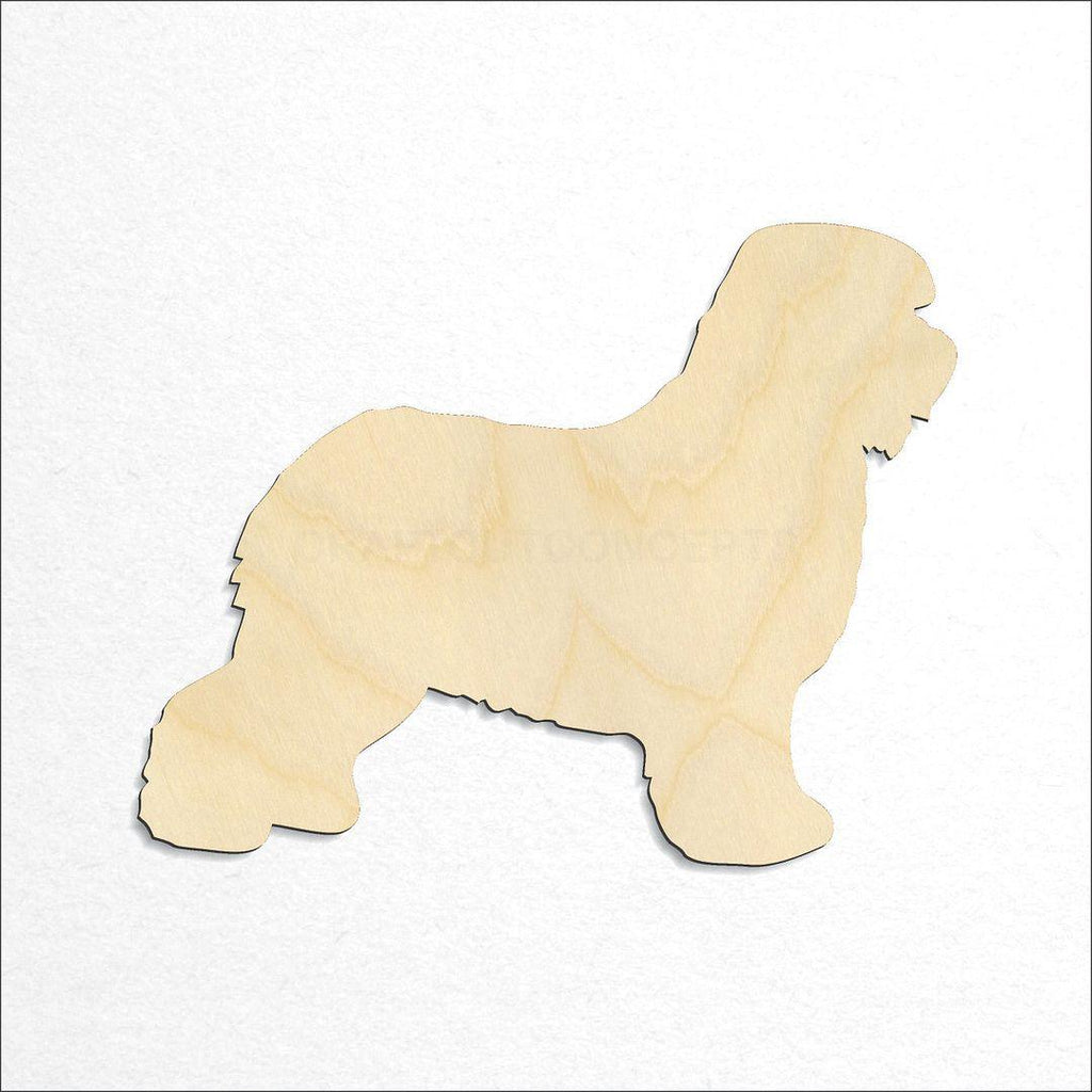 Wooden Old English Sheepdog craft shape available in sizes of 1 inch and up