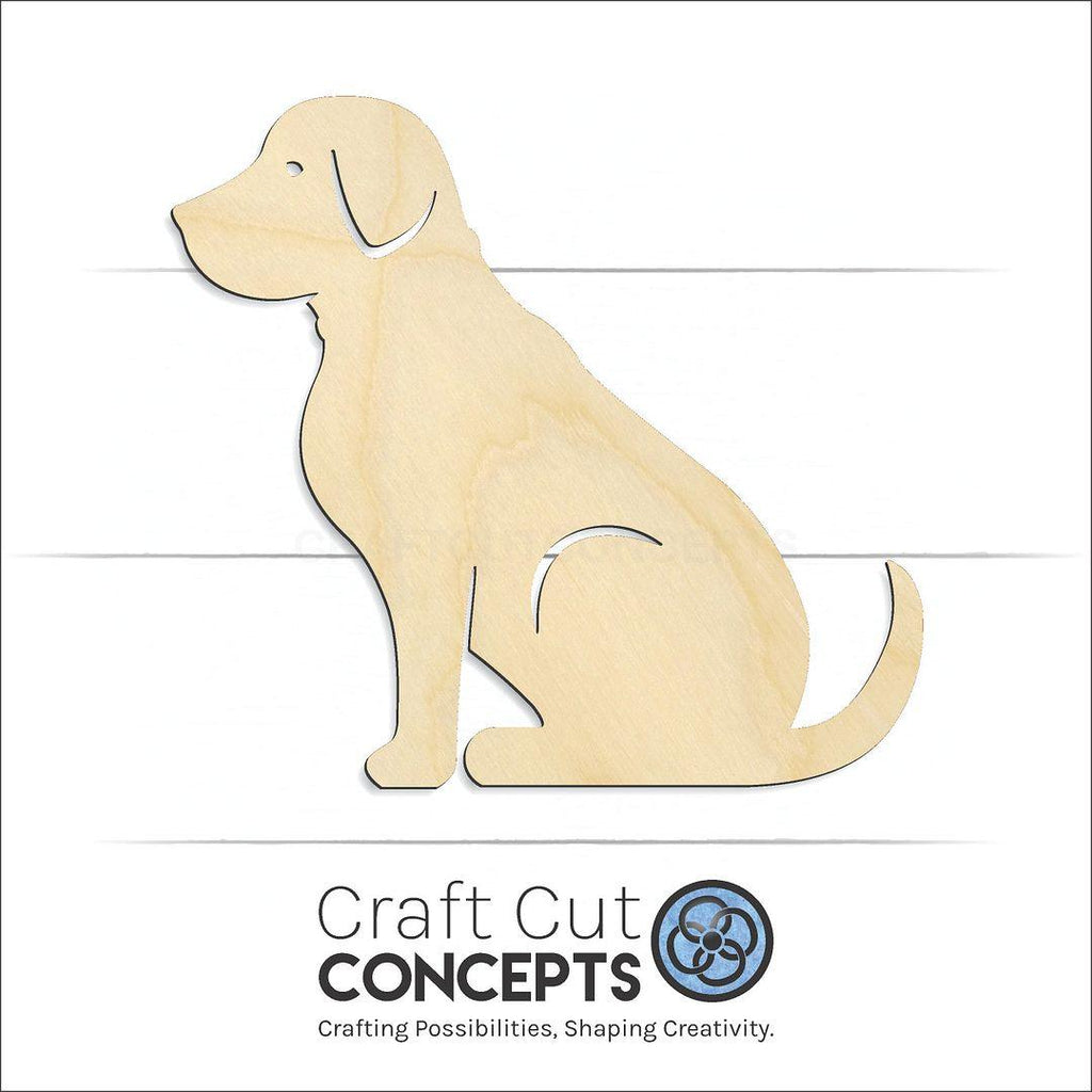 Craft Cut Concepts Logo under a wood Detailed Lab Cute Dog craft shape and blank