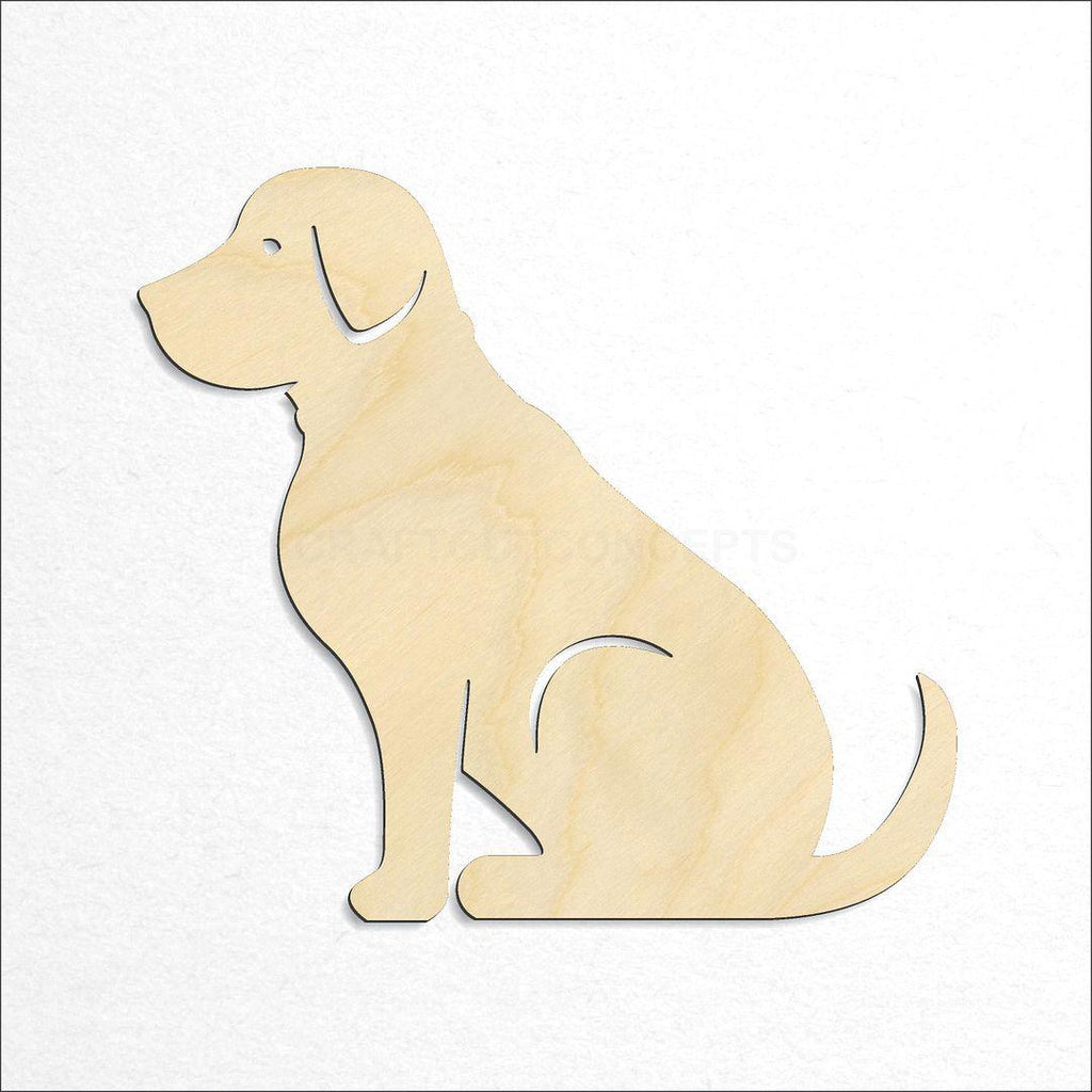 Wooden Detailed Lab Cute Dog craft shape available in sizes of 2 inch and up