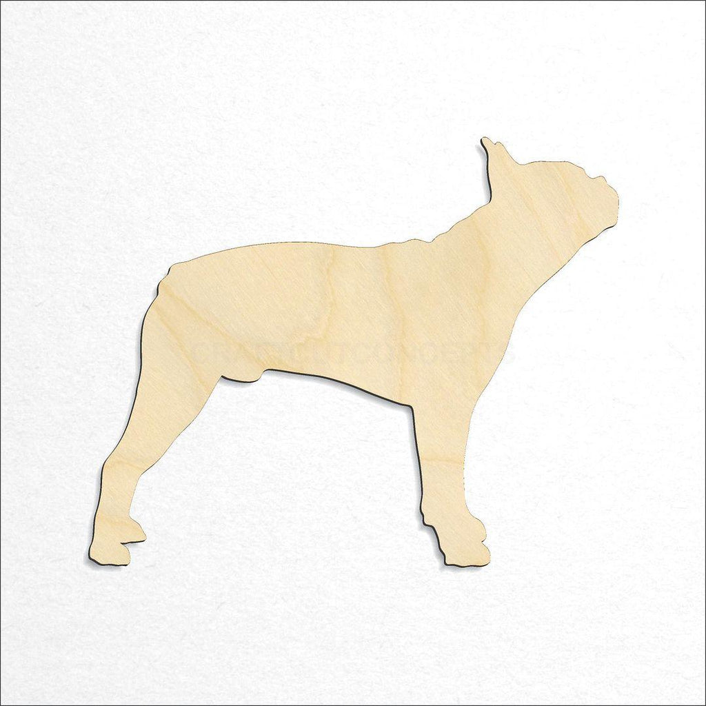 Wooden Dog - Boston Terrier craft shape available in sizes of 2 inch and up