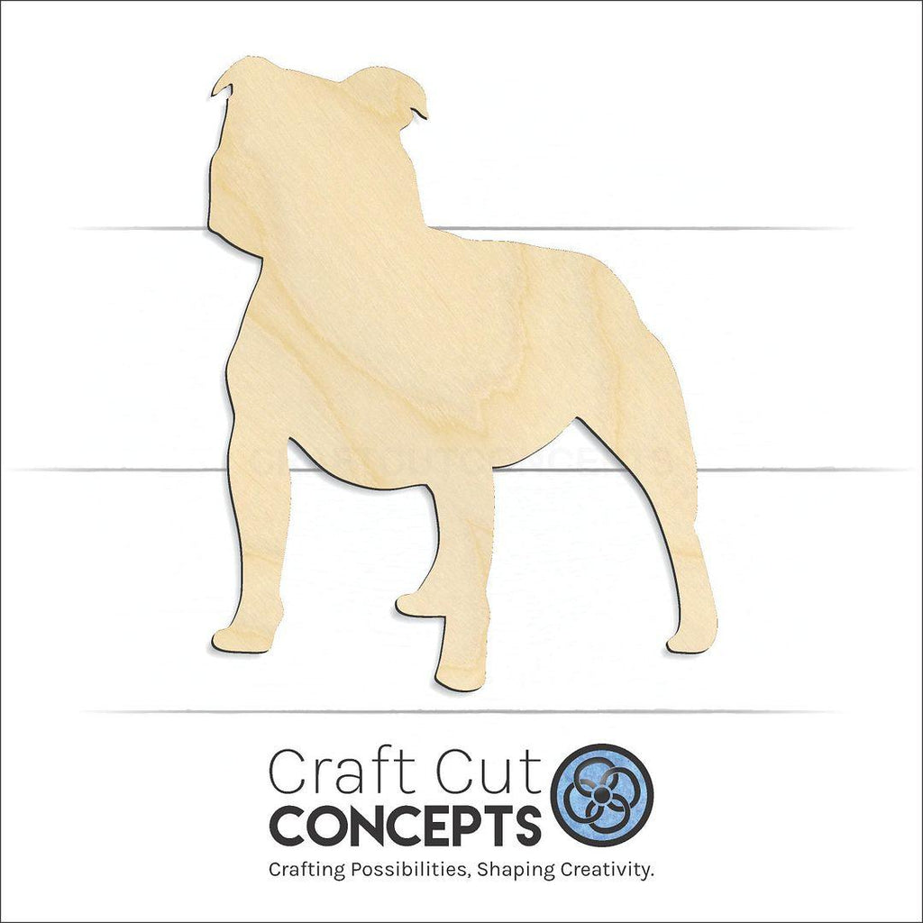 Craft Cut Concepts Logo under a wood Pit Bull craft shape and blank