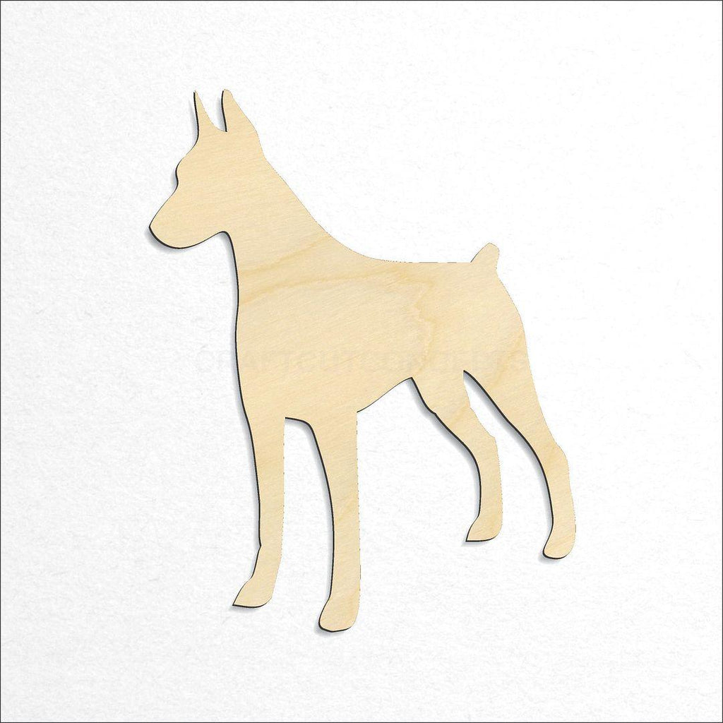 Wooden Doberman craft shape available in sizes of 2 inch and up