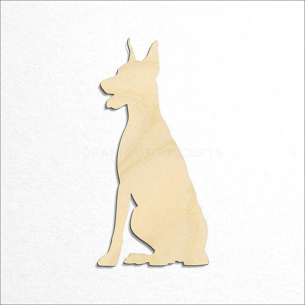 Wooden Doberman craft shape available in sizes of 2 inch and up