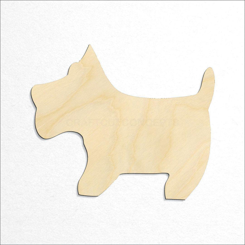 Wooden Scottish Terrier craft shape available in sizes of 1 inch and up