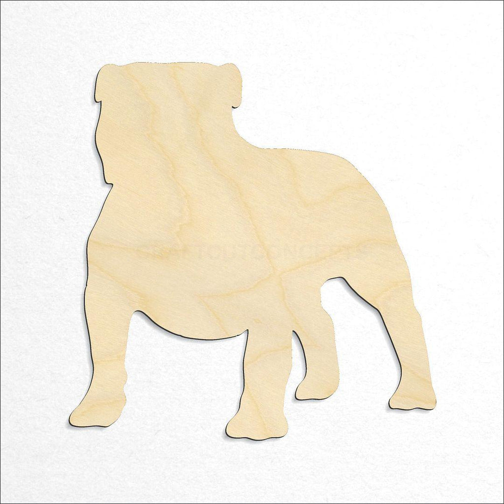 Wooden English Bulldog craft shape available in sizes of 2 inch and up