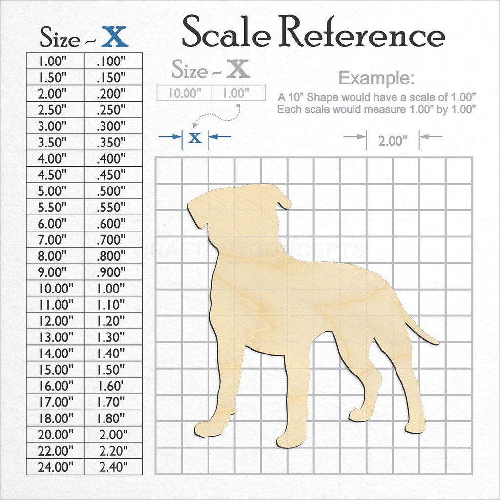 A scale and graph image showing a wood Pitbull craft blank