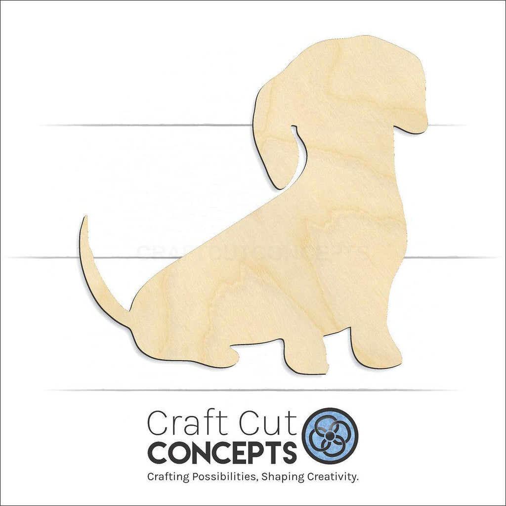 Craft Cut Concepts Logo under a wood Dachshund craft shape and blank