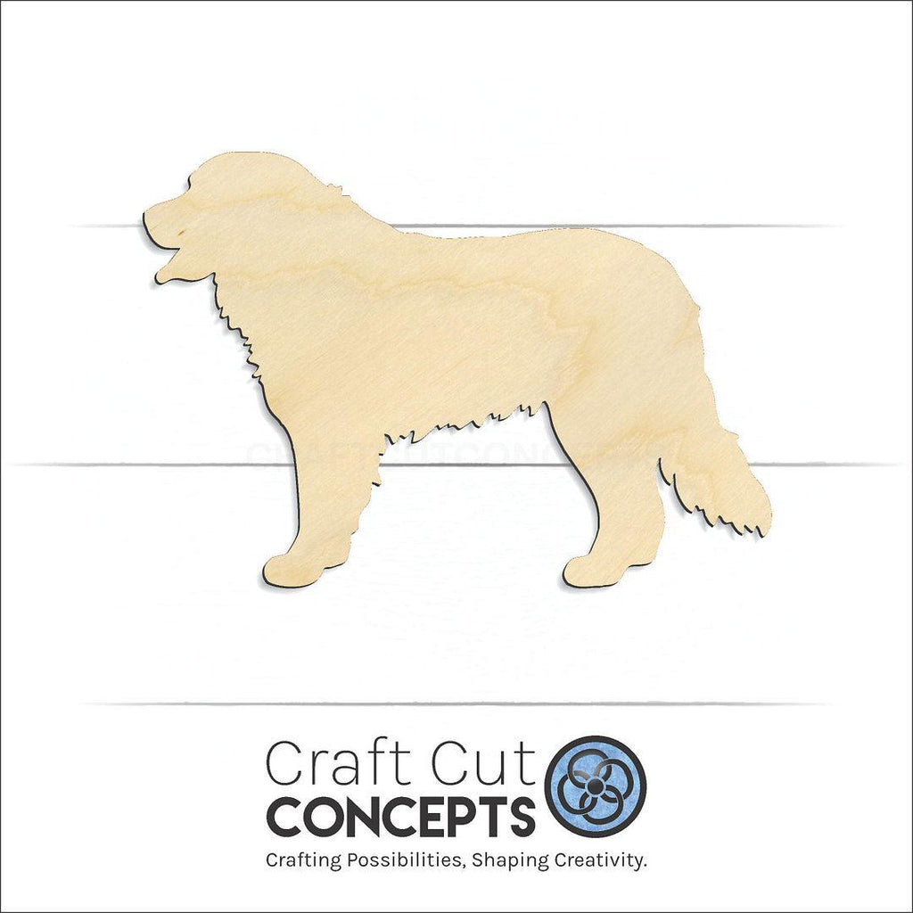 Craft Cut Concepts Logo under a wood Bernese Mountain Dog craft shape and blank