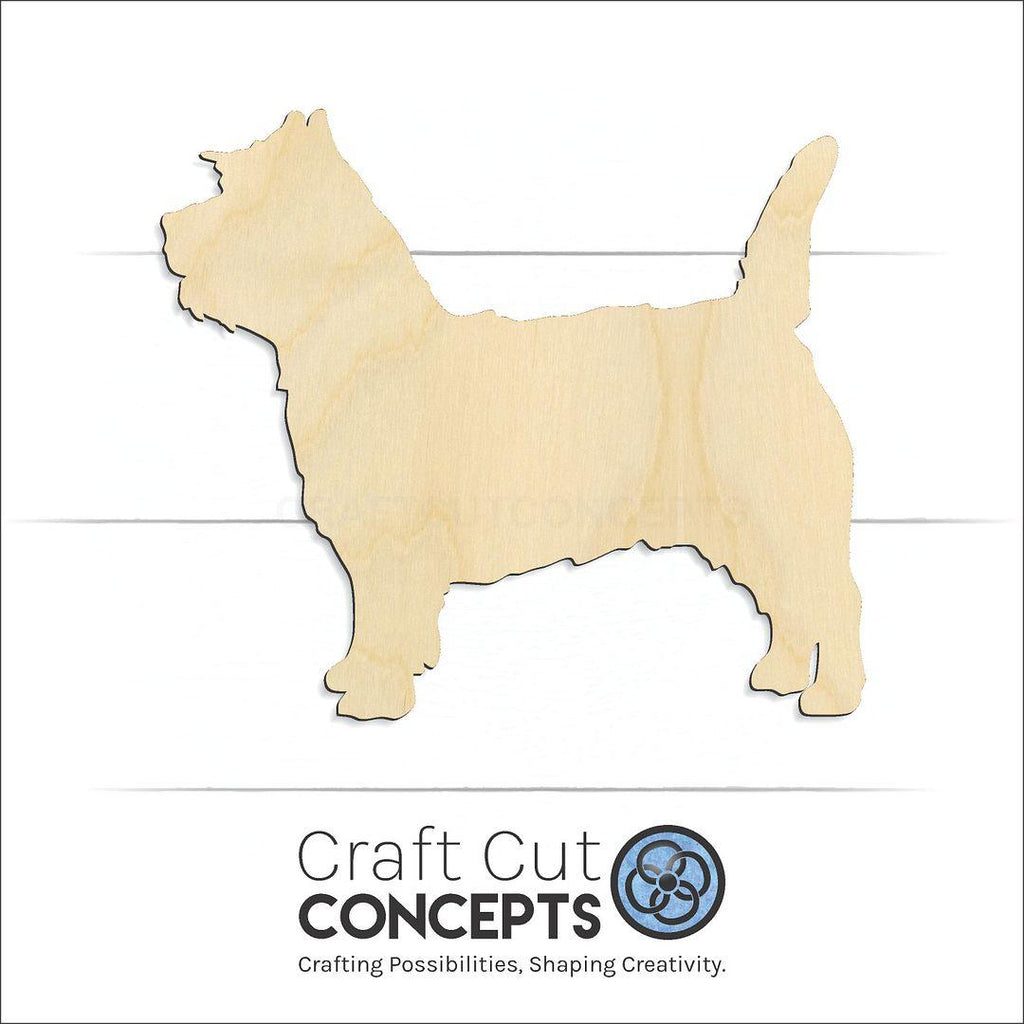 Craft Cut Concepts Logo under a wood Caring Terrier craft shape and blank