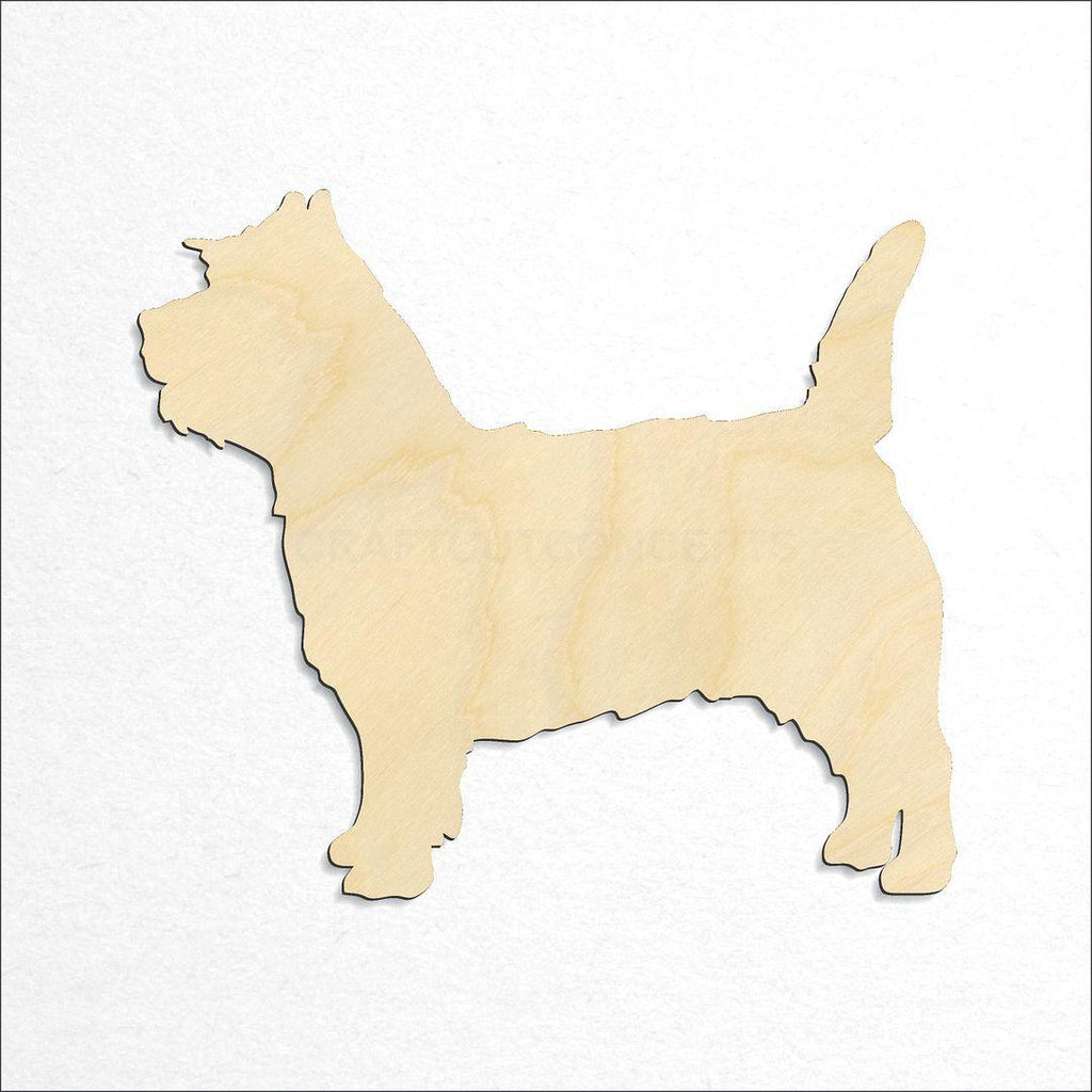 Wooden Caring Terrier craft shape available in sizes of 2 inch and up