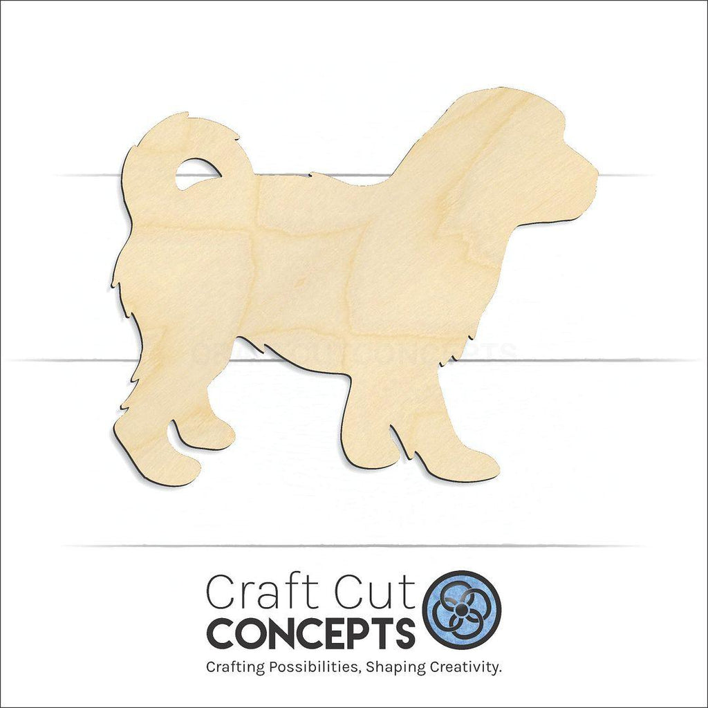 Craft Cut Concepts Logo under a wood Cockapoo craft shape and blank