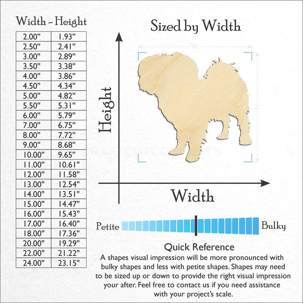 Sizes available for a laser cut Multipoo craft blank