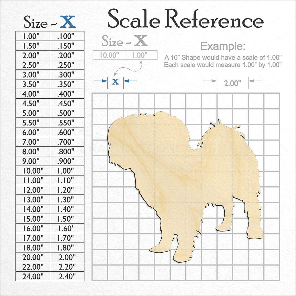 A scale and graph image showing a wood Multipoo craft blank