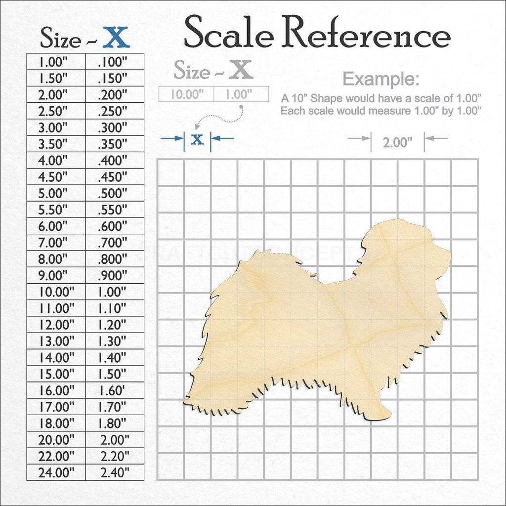 A scale and graph image showing a wood Havenese craft blank