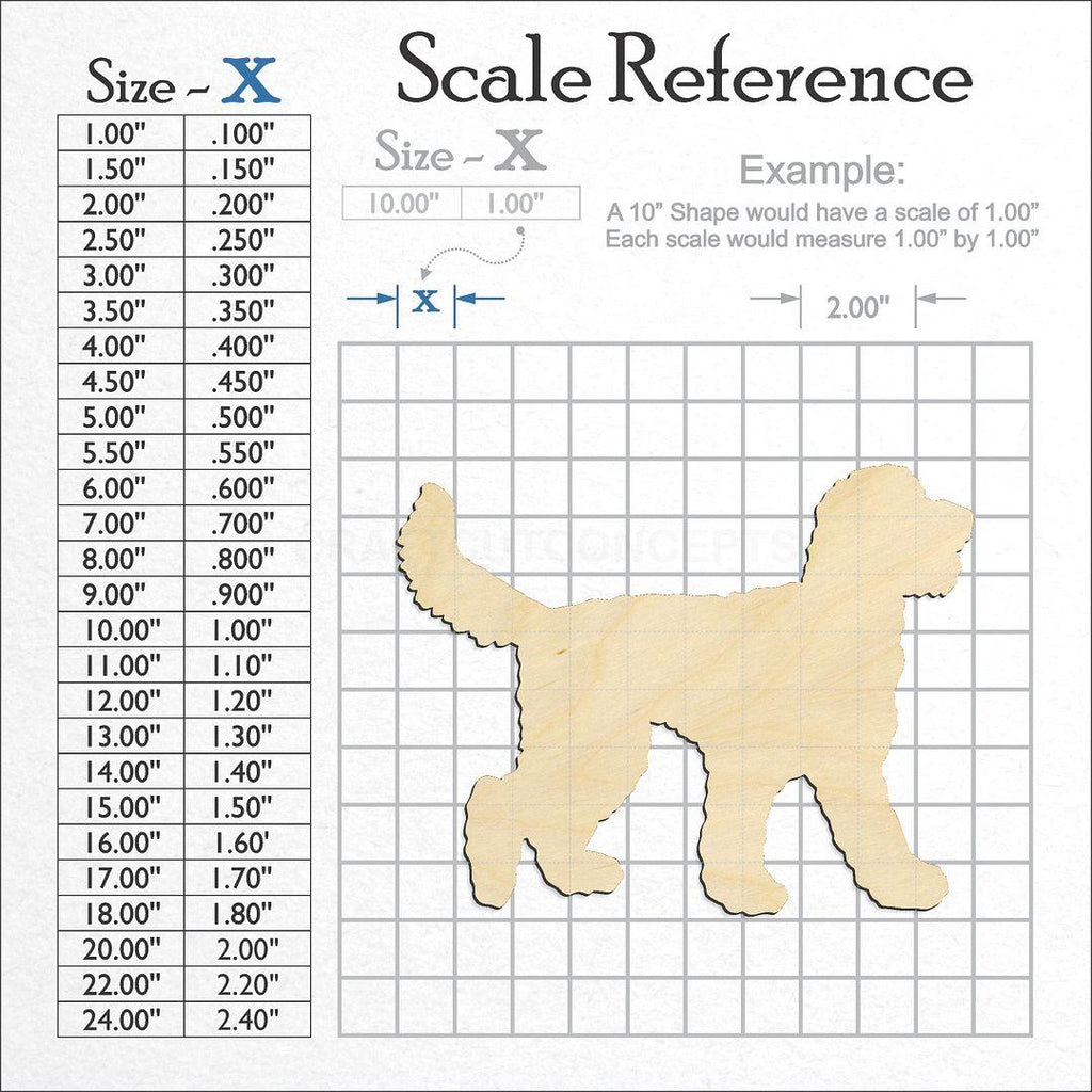 A scale and graph image showing a wood Doodle craft blank