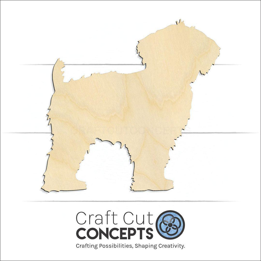 Craft Cut Concepts Logo under a wood Morkie craft shape and blank