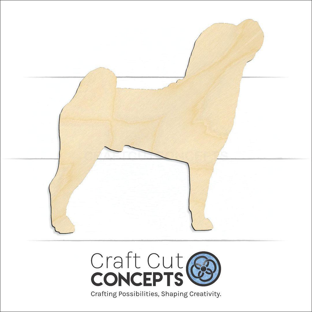 Craft Cut Concepts Logo under a wood Sharpei craft shape and blank