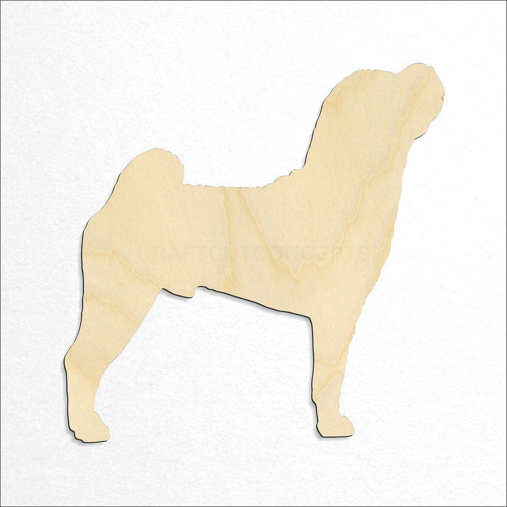 Wooden Sharpei craft shape available in sizes of 3 inch and up