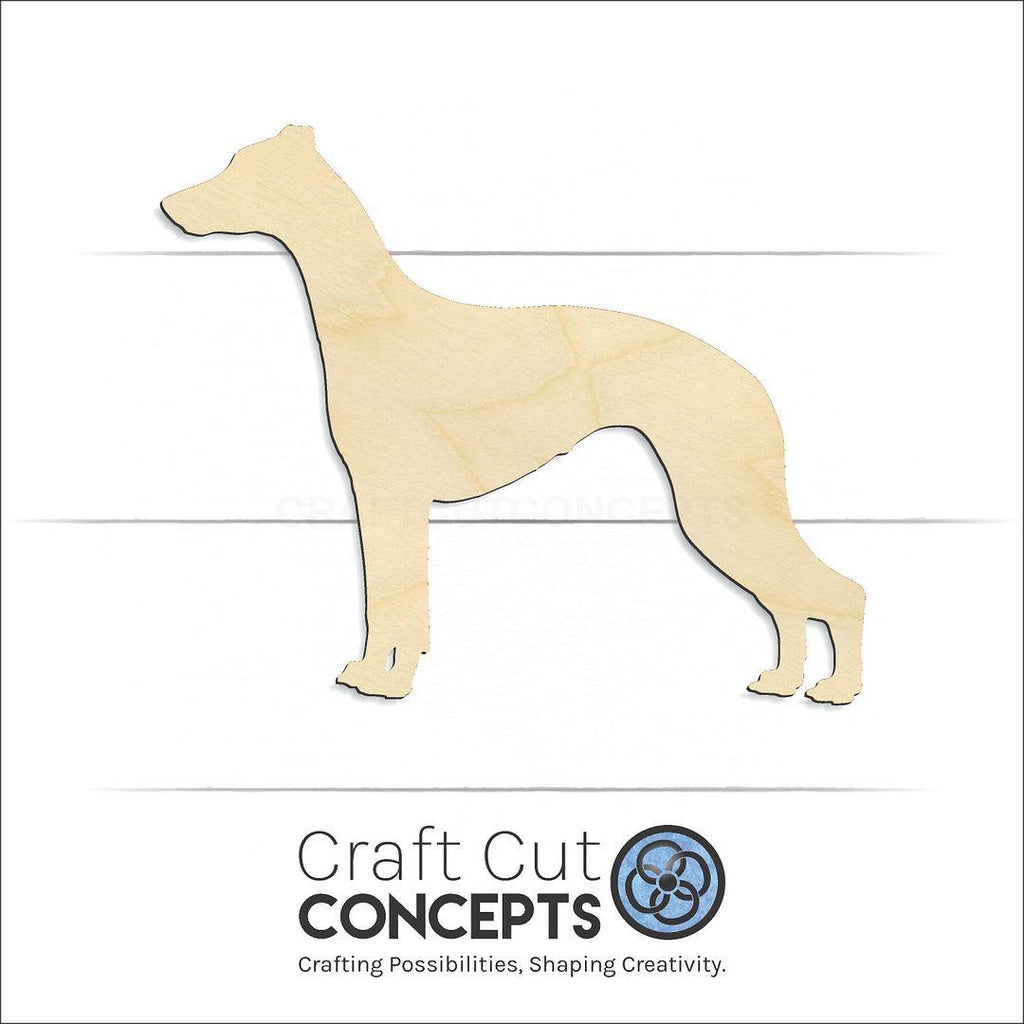 Craft Cut Concepts Logo under a wood Whippet craft shape and blank