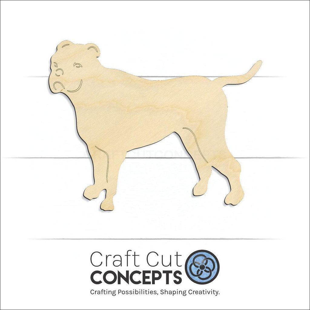 Craft Cut Concepts Logo under a wood Dog - Bull Dog craft shape and blank