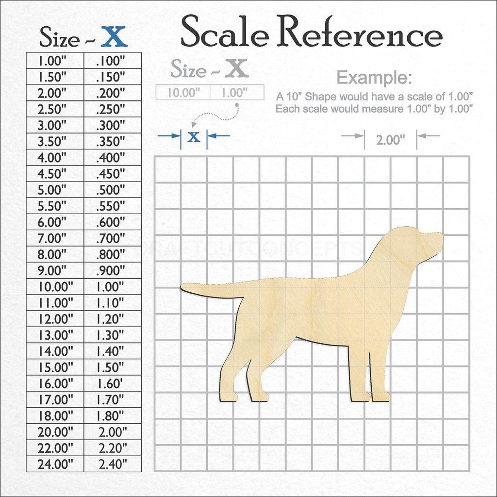 A scale and graph image showing a wood Retriever craft blank