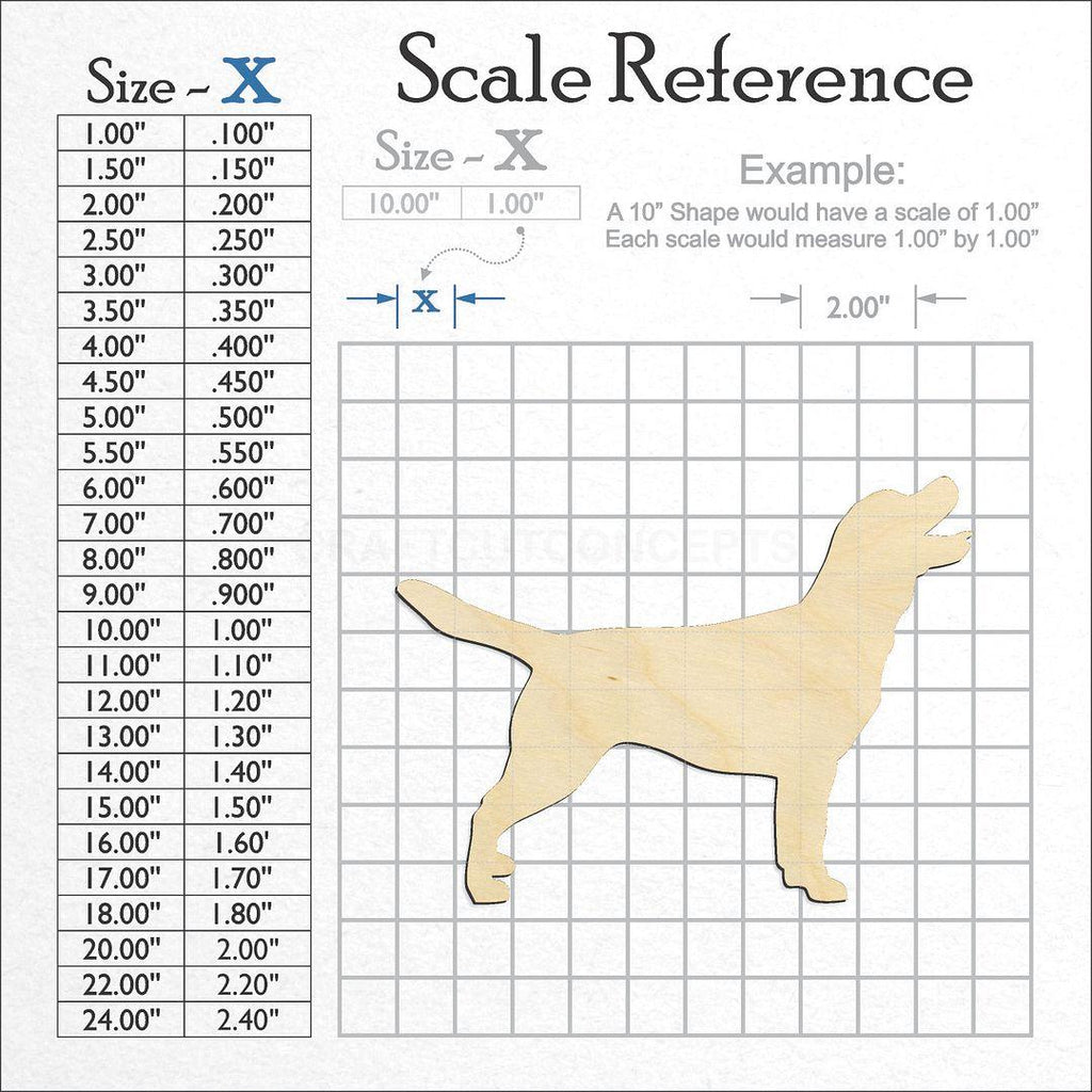 A scale and graph image showing a wood Retriever craft blank