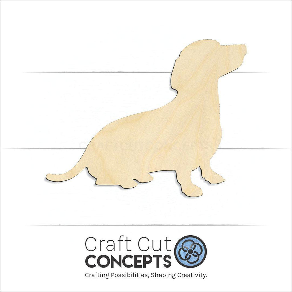 Craft Cut Concepts Logo under a wood Dachshund craft shape and blank