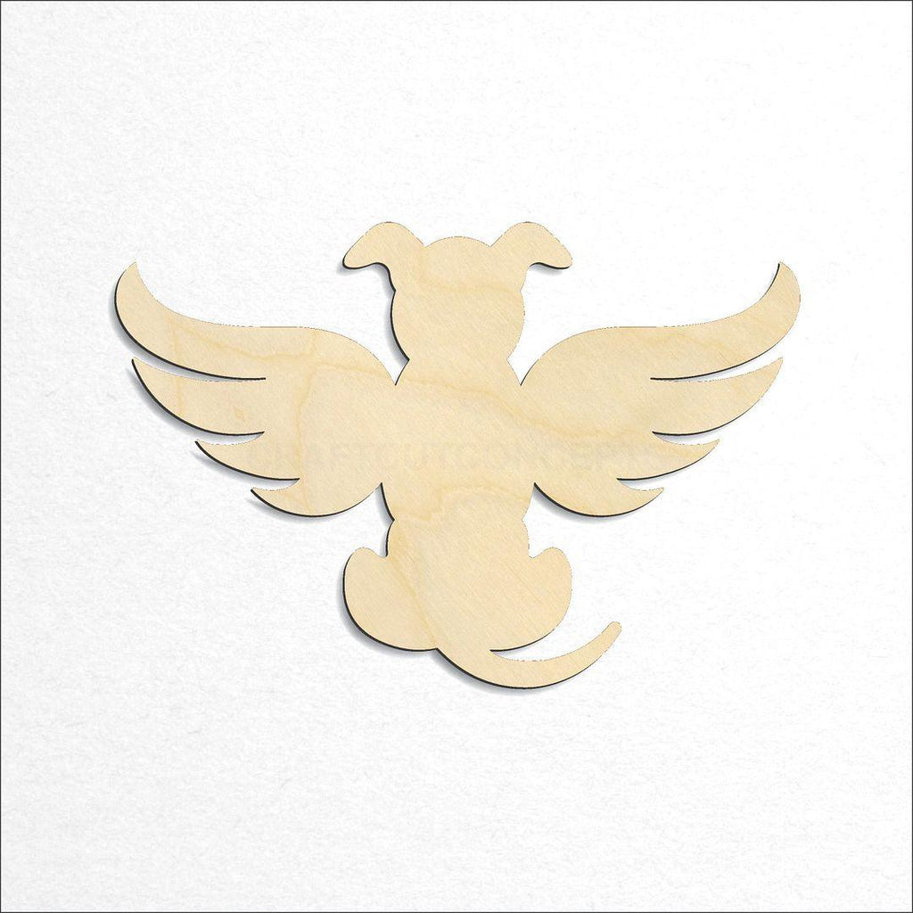 Wooden Angel Dog craft shape available in sizes of 2 inch and up