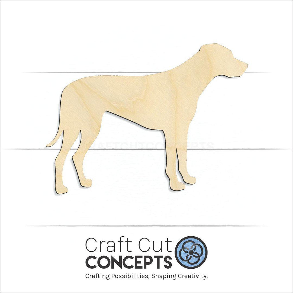 Craft Cut Concepts Logo under a wood Rhodesian ridgeback craft shape and blank