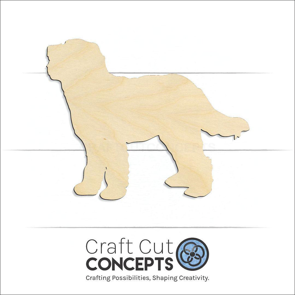 Craft Cut Concepts Logo under a wood Wheaten terrier craft shape and blank