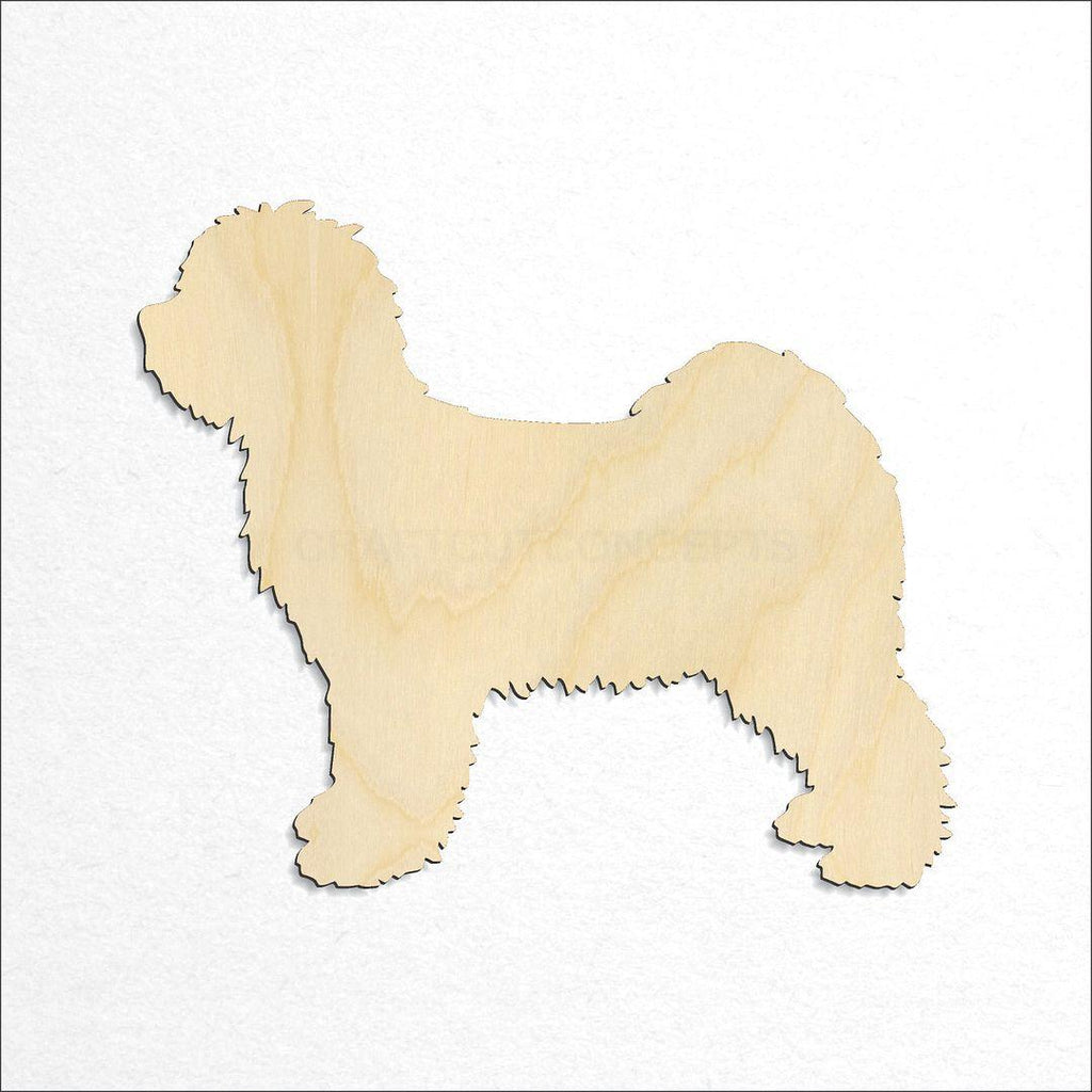 Wooden Tibetian Terrier craft shape available in sizes of 2 inch and up