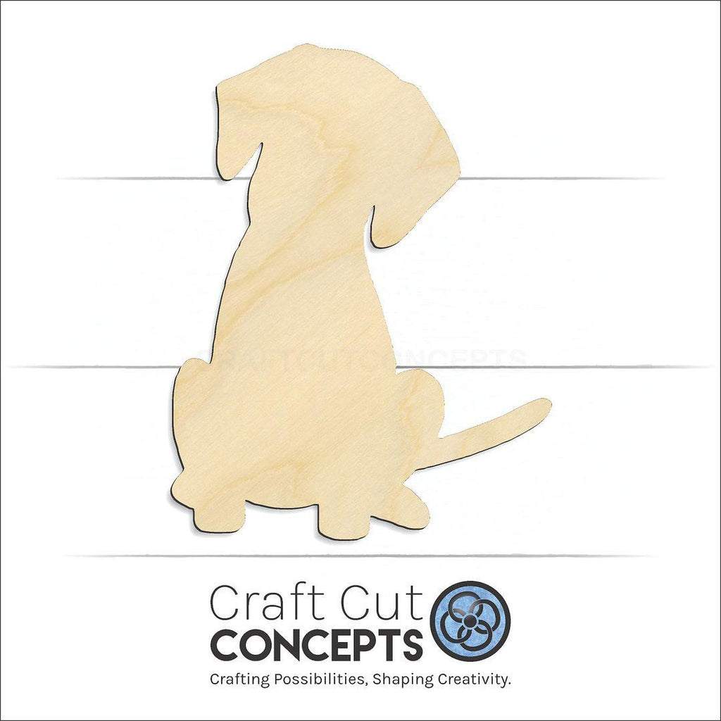 Craft Cut Concepts Logo under a wood Puppy craft shape and blank