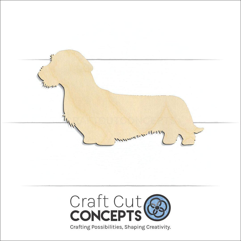 Craft Cut Concepts Logo under a wood Wire hair Dachshund craft shape and blank