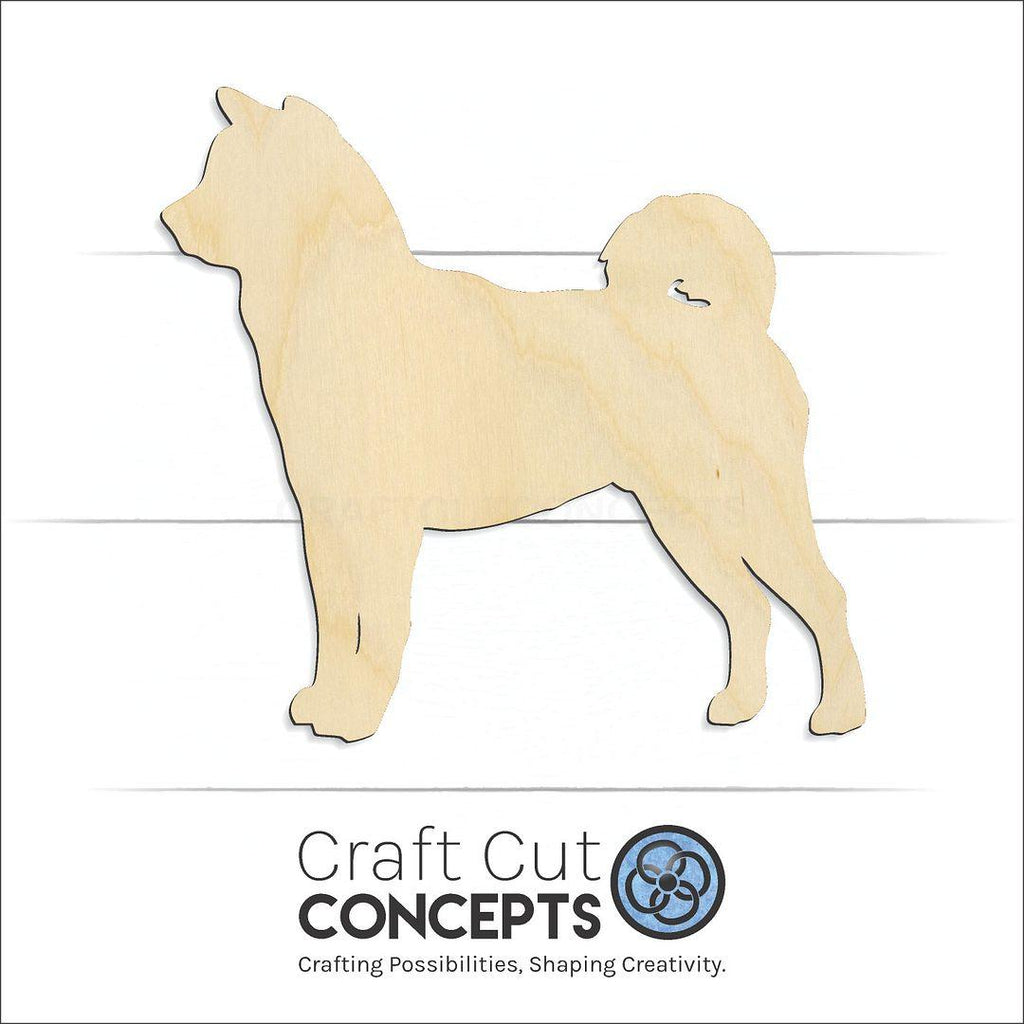 Craft Cut Concepts Logo under a wood Akita craft shape and blank