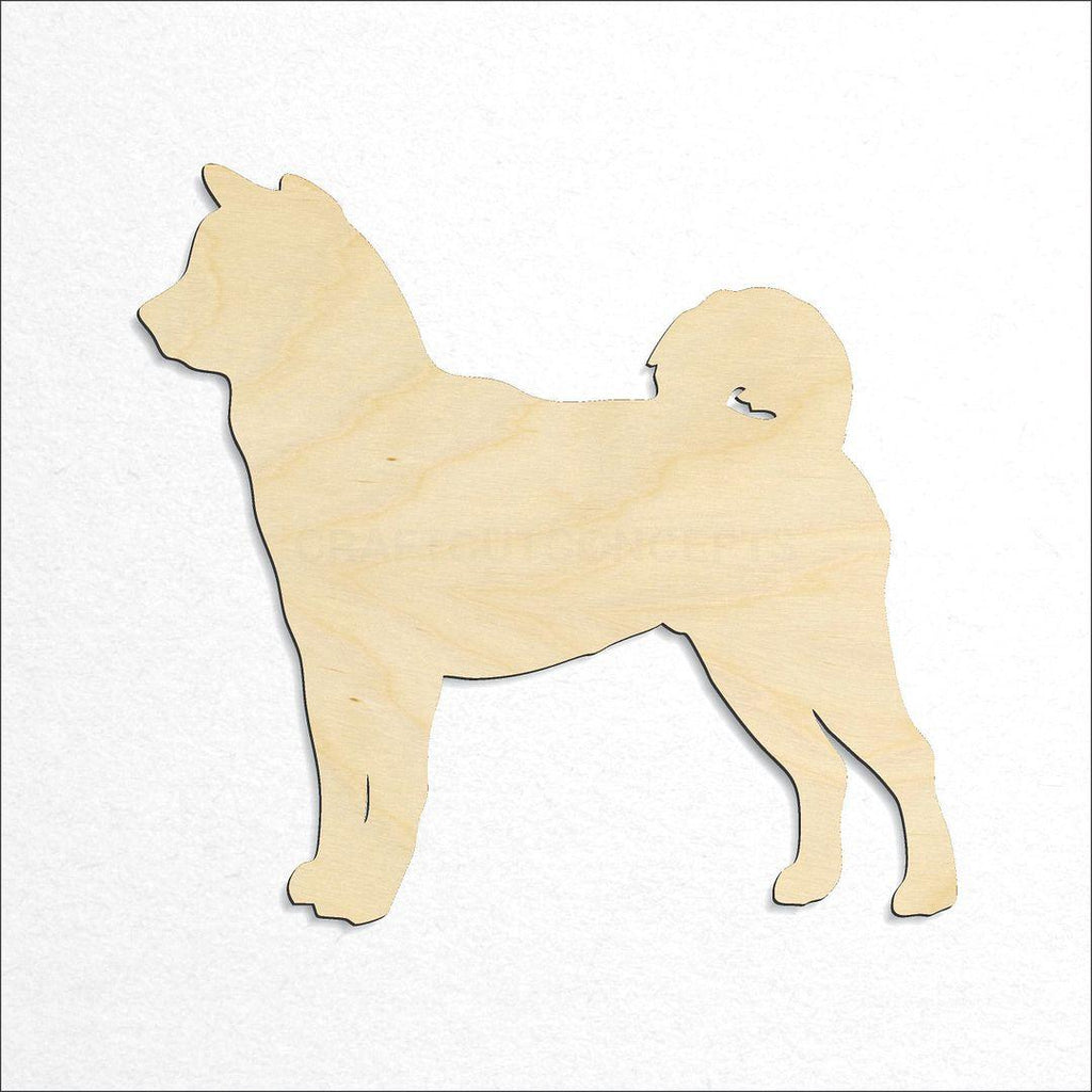 Wooden Akita craft shape available in sizes of 2 inch and up