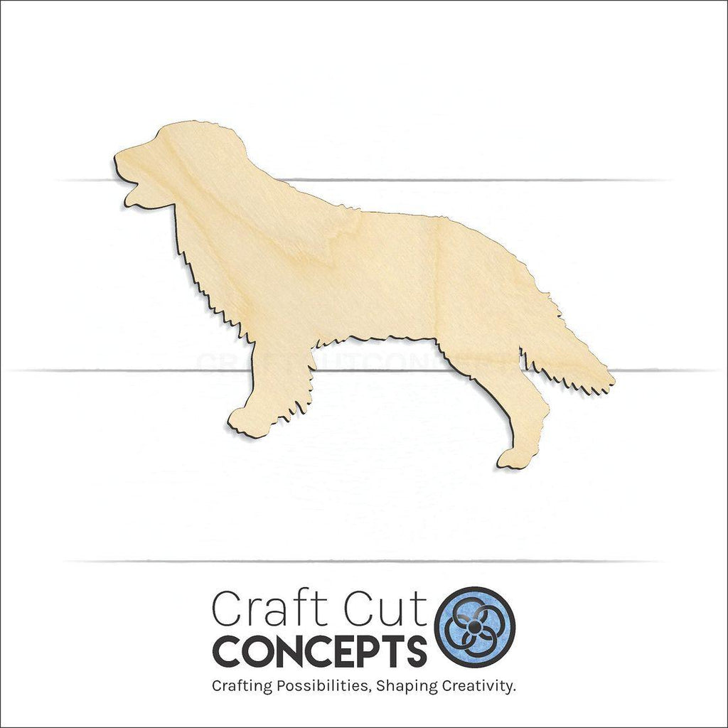 Craft Cut Concepts Logo under a wood Golden Retriever-2 craft shape and blank